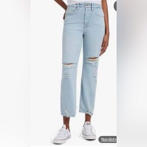 GOOD AMERICAN women’s good boy ripped jeans